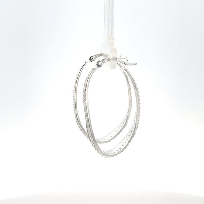 925er Silbercreolen mit strukturierter Oberfläche