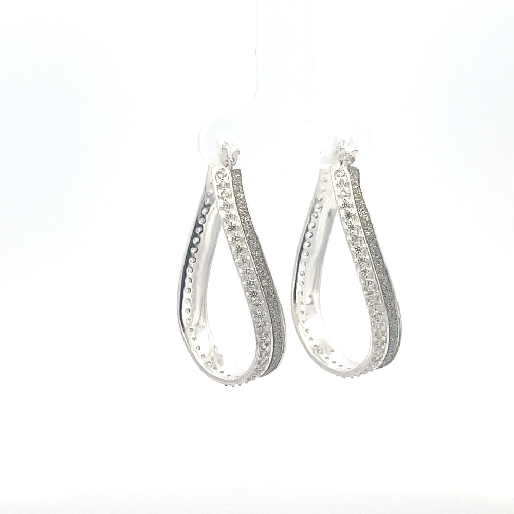 925er Silbercreolen mit strukturierter Oberfläche