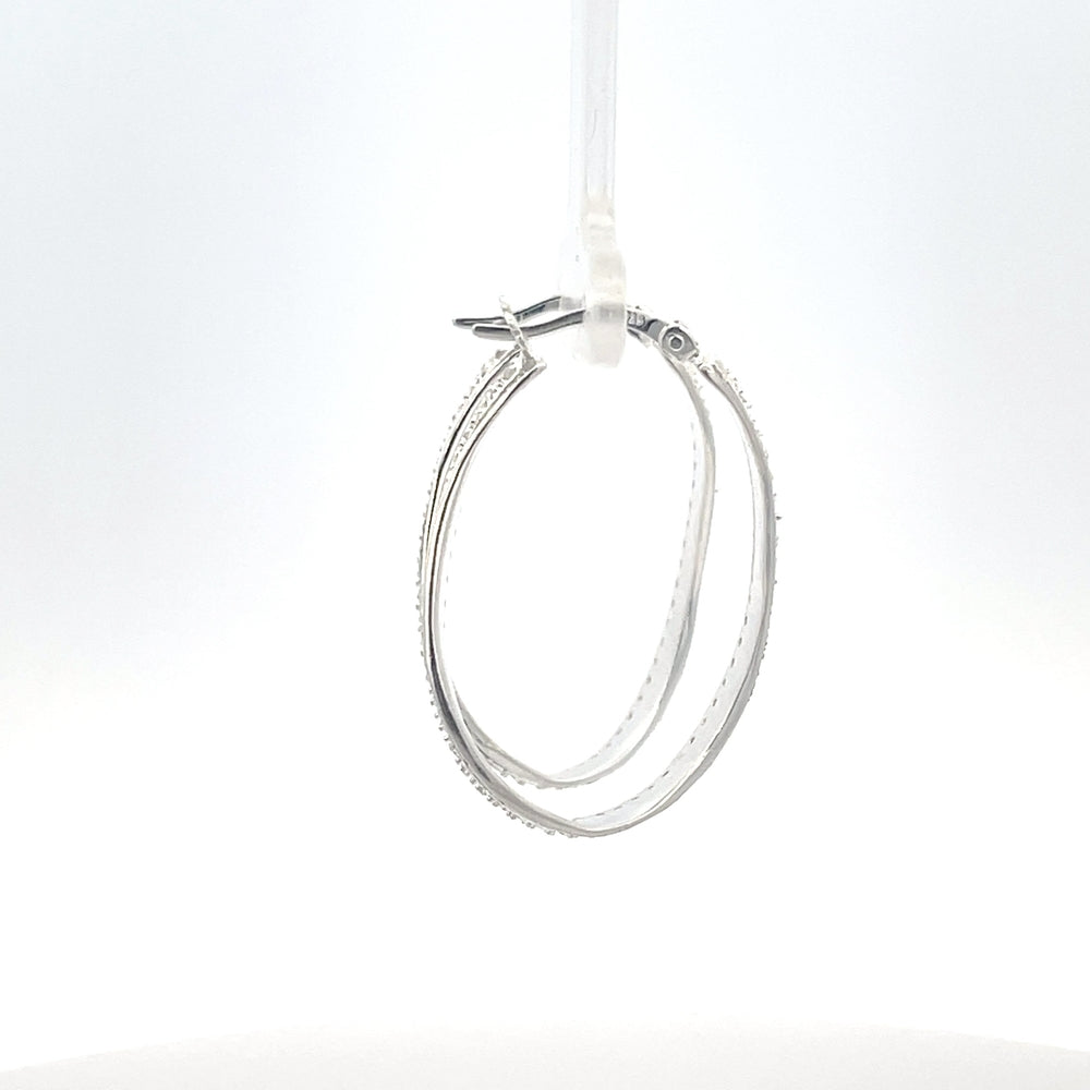 925er Silbercreolen mit strukturierter Oberfläche