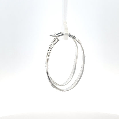 925er Silbercreolen mit strukturierter Oberfläche