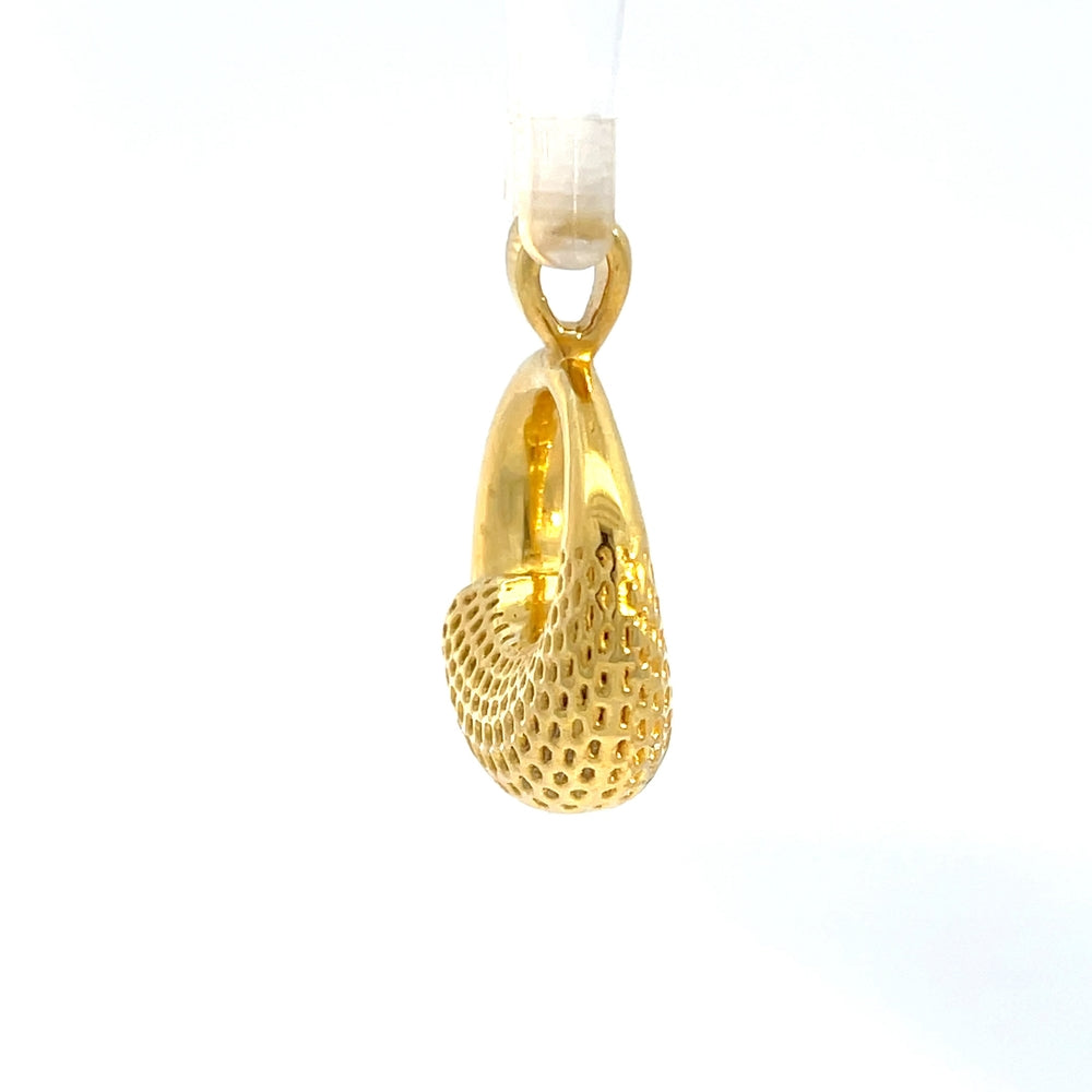 Kreisanhänger aus 925er Sterlingsilber, 14 Karat gelbvergoldet, mit strukturierter Oberfläche