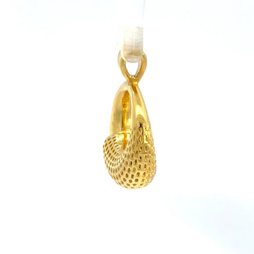 Kreisanhänger aus 925er Sterlingsilber, 14 Karat gelbvergoldet, mit strukturierter Oberfläche