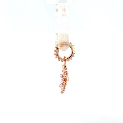 Anhänger aus 925er Sterlingsilber, rosévergoldet, mit floralem Blütenmuster