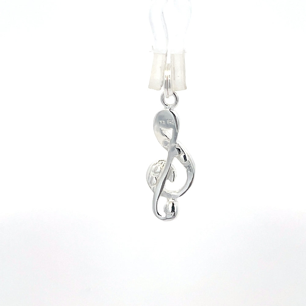Musikalischer Notenanhänger aus 925er Silber mit Zirkonia-Akzenten