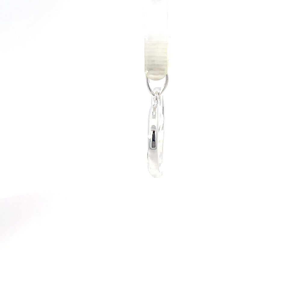 Doppelherz-Anhänger aus 925er Sterlingsilber mit Glitzerfinish