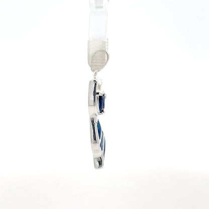 Katzenanhänger aus 925er Sterlingsilber mit blauen Harzdetails