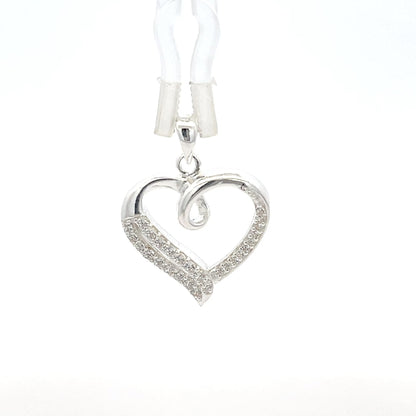 Herzanhänger aus 925er Sterlingsilber mit Zirkonia-Verzierung