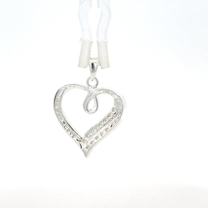 Herzanhänger aus 925er Sterlingsilber mit Zirkonia-Verzierung