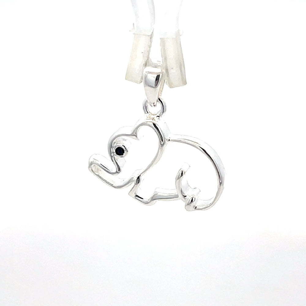 Elefanten-Umrissanhänger aus 925er Silber