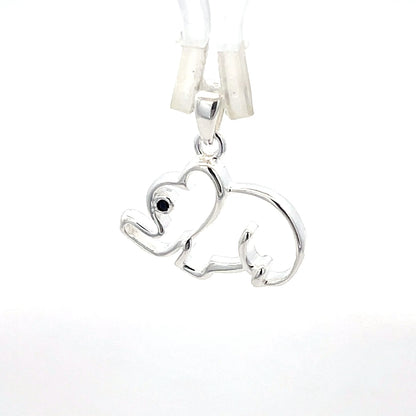 Elefanten-Umrissanhänger aus 925er Silber