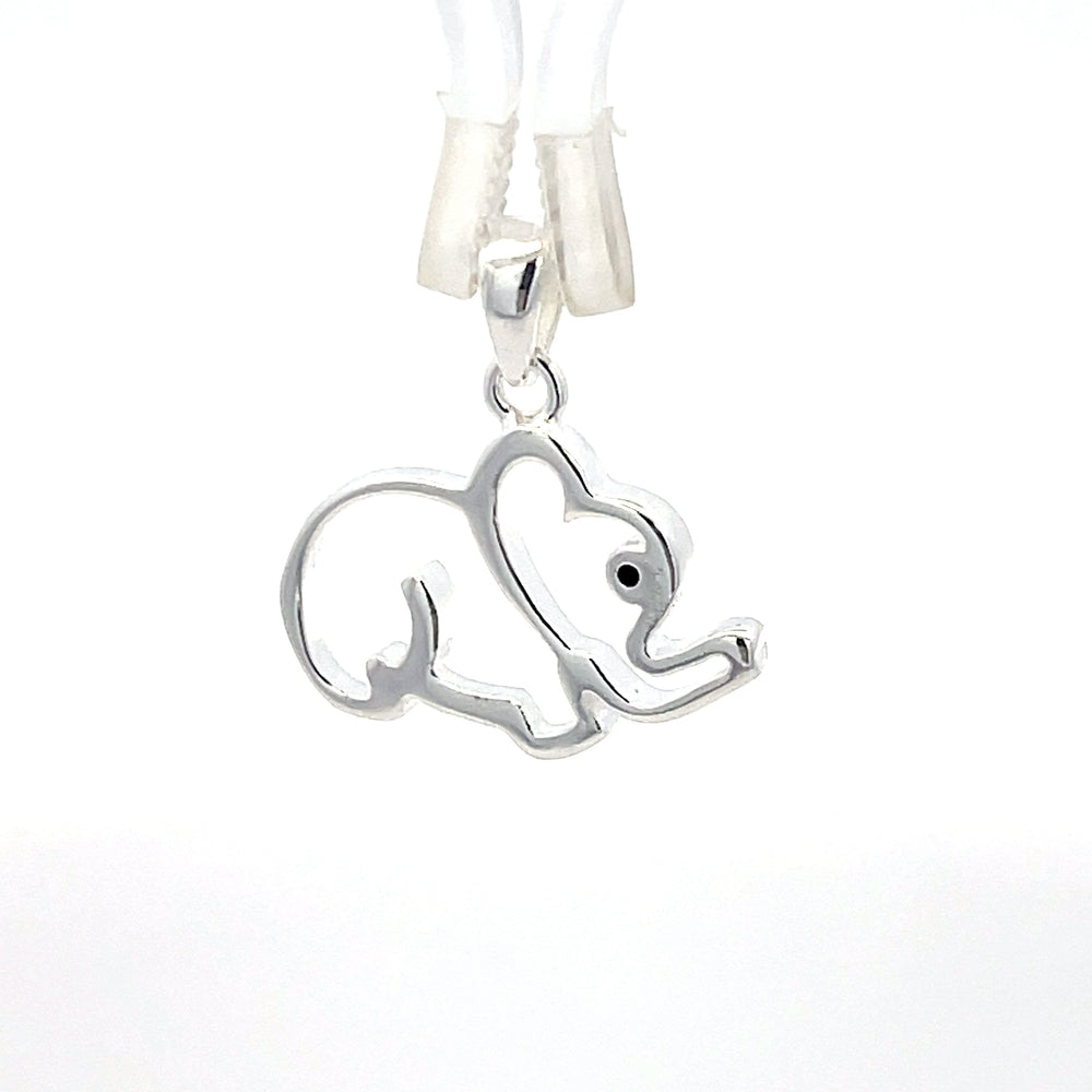 Elefanten-Umrissanhänger aus 925er Silber
