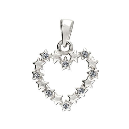 Sternenherz-Anhänger aus 925er Sterlingsilber mit Zirkonia-Akzenten