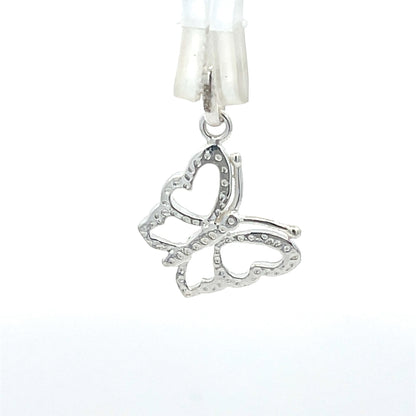 Herzförmiger Schmetterlingsanhänger aus 925er Silber