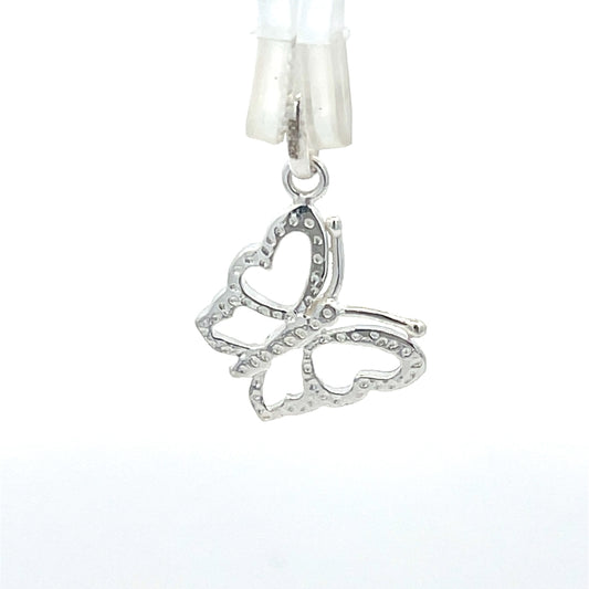 Herzförmiger Schmetterlingsanhänger aus 925er Silber