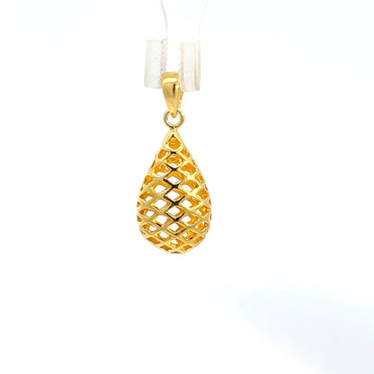Tropfenförmiger Anhänger aus 925er Sterlingsilber, vergoldet