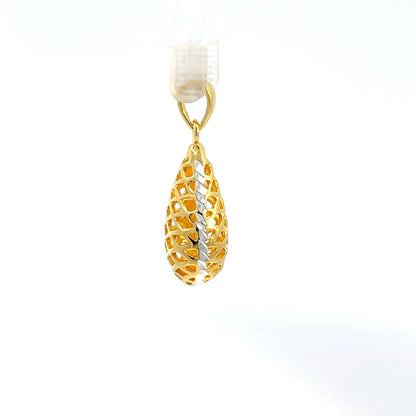 Tropfenförmiger Anhänger aus 925er Sterlingsilber, vergoldet