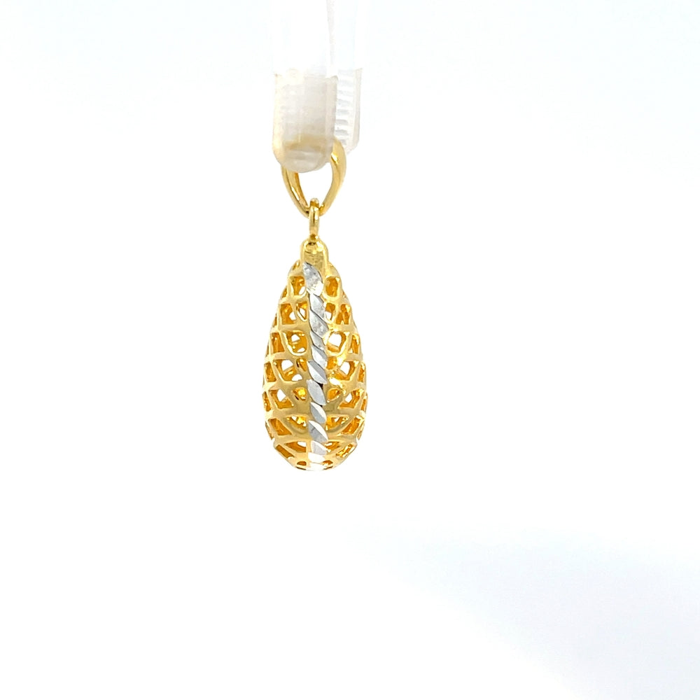Tropfenförmiger Anhänger aus 925er Sterlingsilber, vergoldet