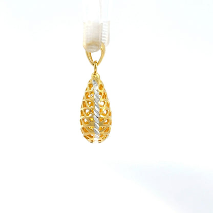 Tropfenförmiger Anhänger aus 925er Sterlingsilber, vergoldet