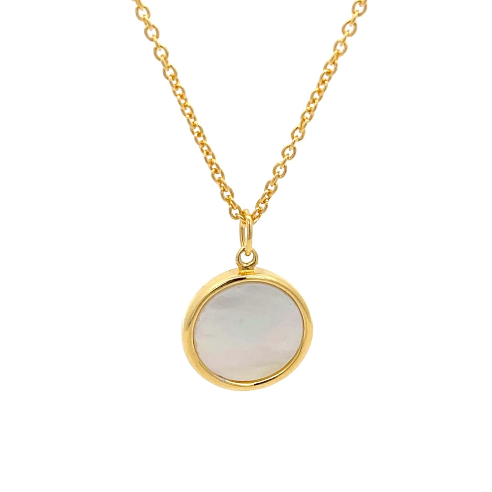 Halskette mit rundem Anhänger aus 925er Sterlingsilber, vergoldet – Zeitloser Stil