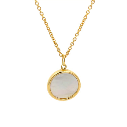 Halskette mit rundem Anhänger aus 925er Sterlingsilber, vergoldet – Zeitloser Stil