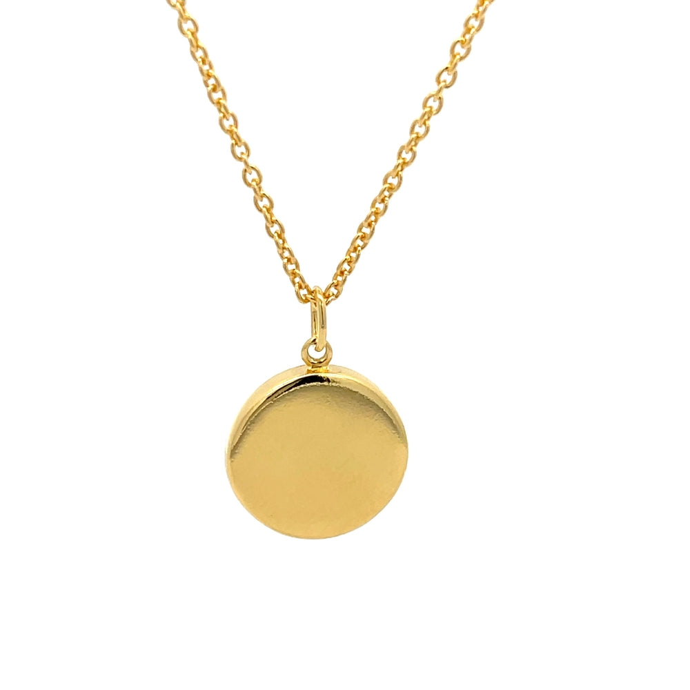 Halskette mit rundem Anhänger aus 925er Sterlingsilber, vergoldet – Zeitloser Stil
