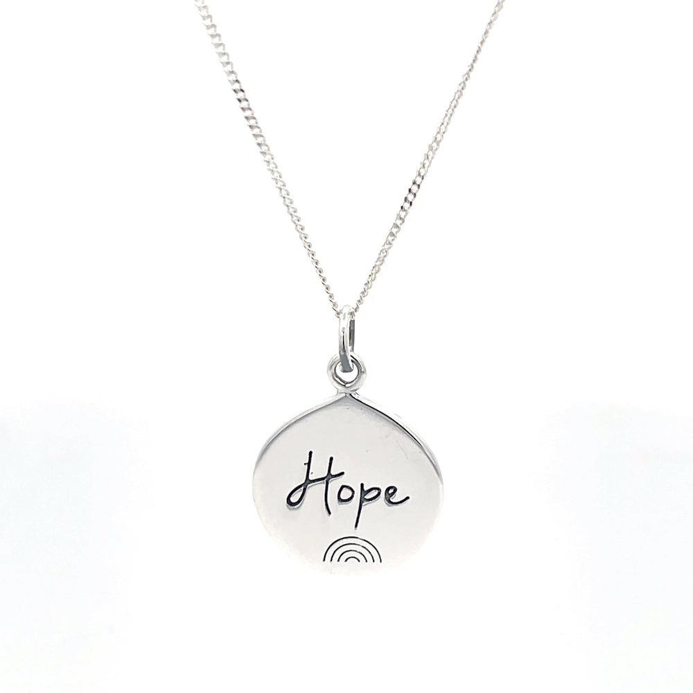 Halskette aus 925er Sterlingsilber mit Anhänger „Hoffnung“.