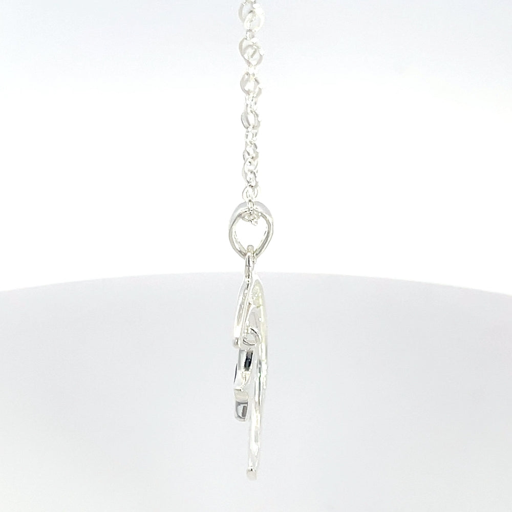 Halbmond-Halskette aus 925er Silber mit Zirkonia-Akzenten