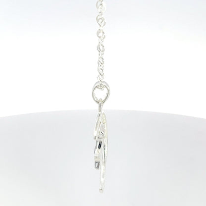 Halbmond-Halskette aus 925er Silber mit Zirkonia-Akzenten