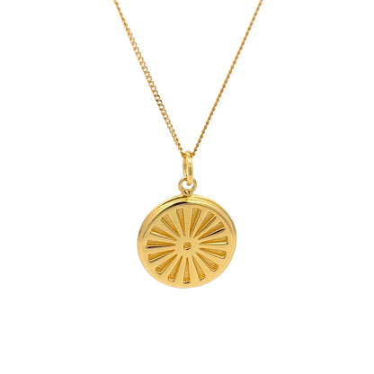 Halskette aus 925er Sterlingsilber, 14 Karat vergoldet, mit Sonnenanhänger