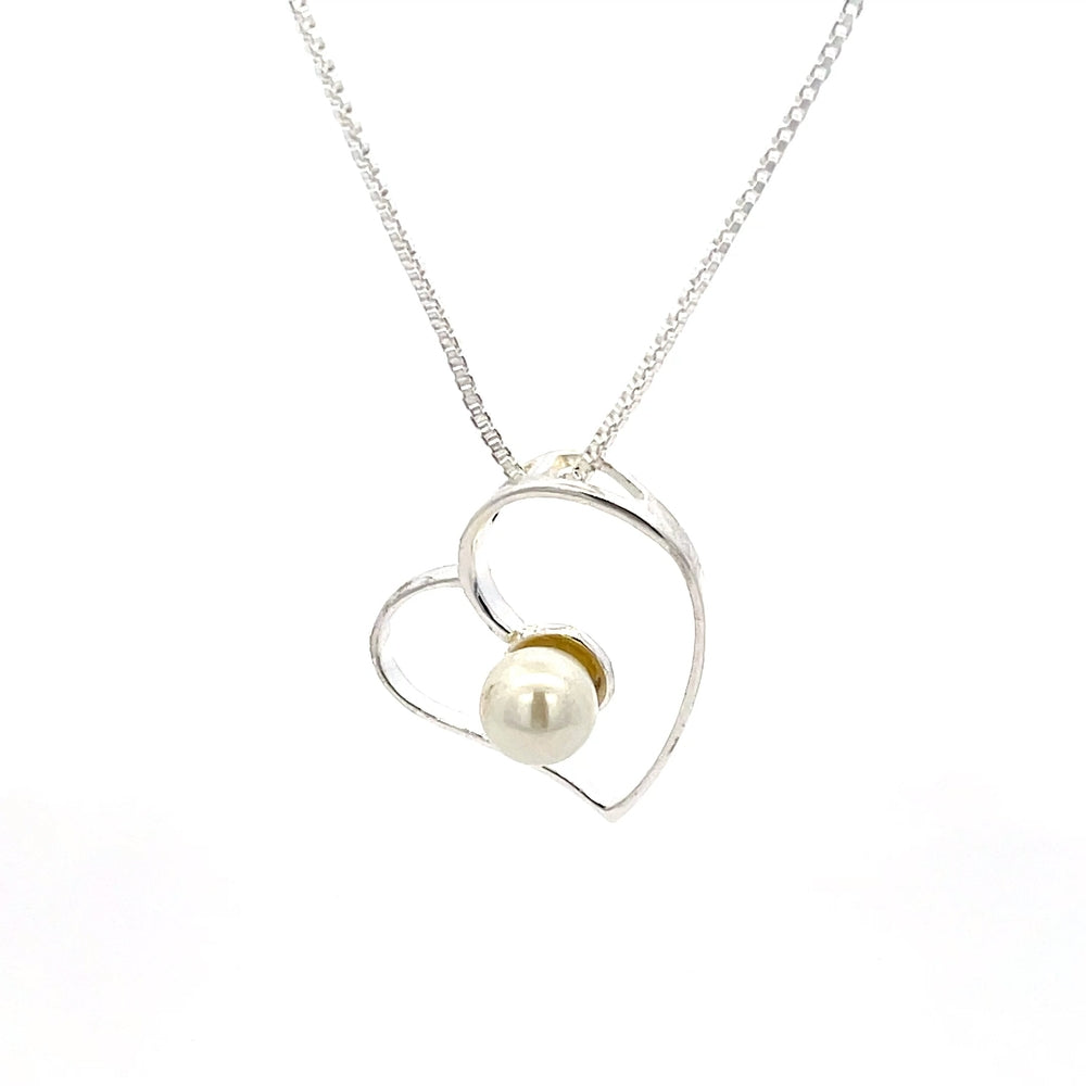 Halskette aus 925er Sterlingsilber mit offenem Herzanhänger