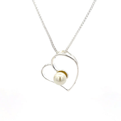 Halskette aus 925er Sterlingsilber mit offenem Herzanhänger