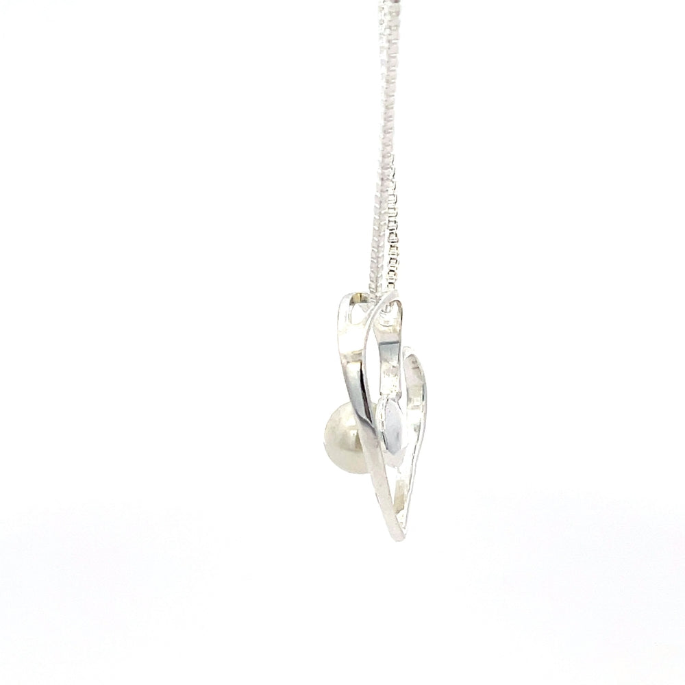 Halskette aus 925er Sterlingsilber mit offenem Herzanhänger