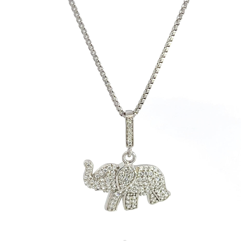 Halskette aus 925er Silber mit Elefantenanhänger
