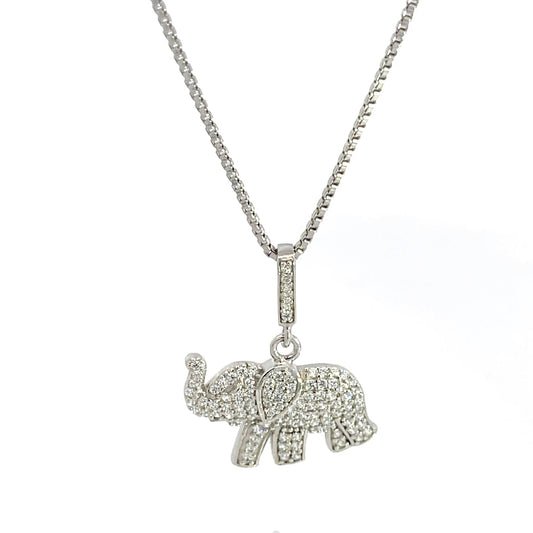 Halskette aus 925er Silber mit Elefantenanhänger