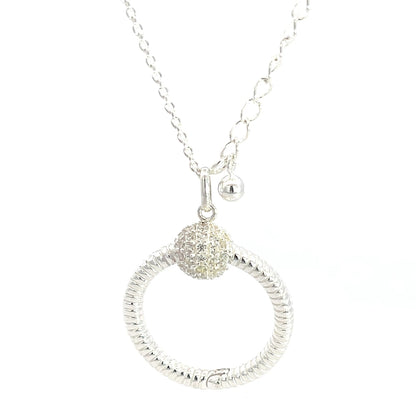 Halskette mit kreisförmigem Anhänger aus 925er Silber mit Emaille-Verzierungen