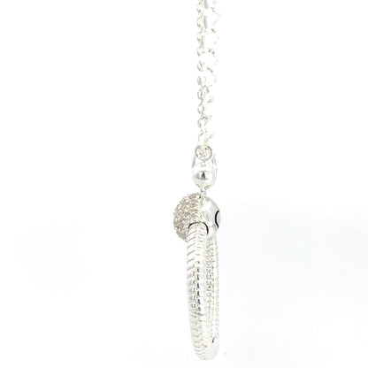 Halskette mit kreisförmigem Anhänger aus 925er Silber mit Emaille-Verzierungen