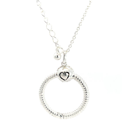 Halskette mit kreisförmigem Anhänger aus 925er Silber mit Emaille-Verzierungen