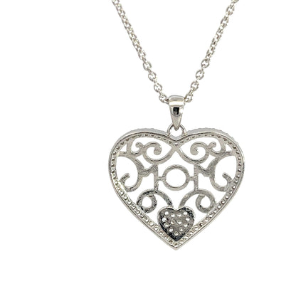 Herzanhänger-Halskette aus 925er Sterlingsilber mit Aussparungen