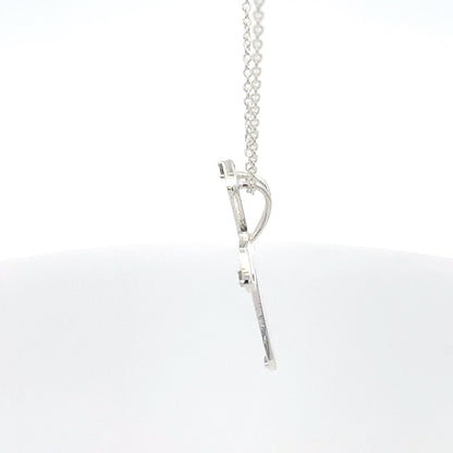 Halskette mit Kreuzanhänger aus 925er Sterlingsilber mit Perlmutt-Finish