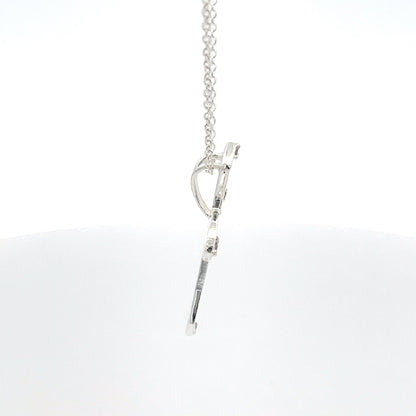 Halskette mit Kreuzanhänger aus 925er Sterlingsilber mit Perlmutt-Finish