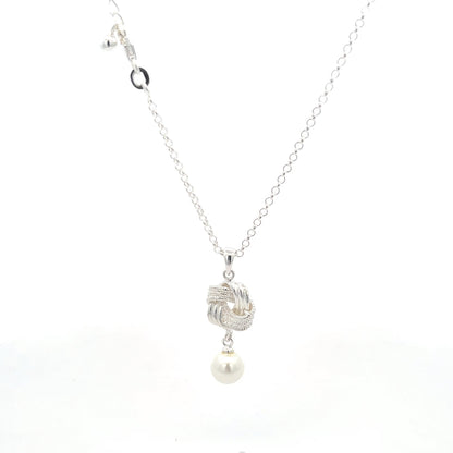 Halskette aus 925er Sterlingsilber mit Perlenanhänger