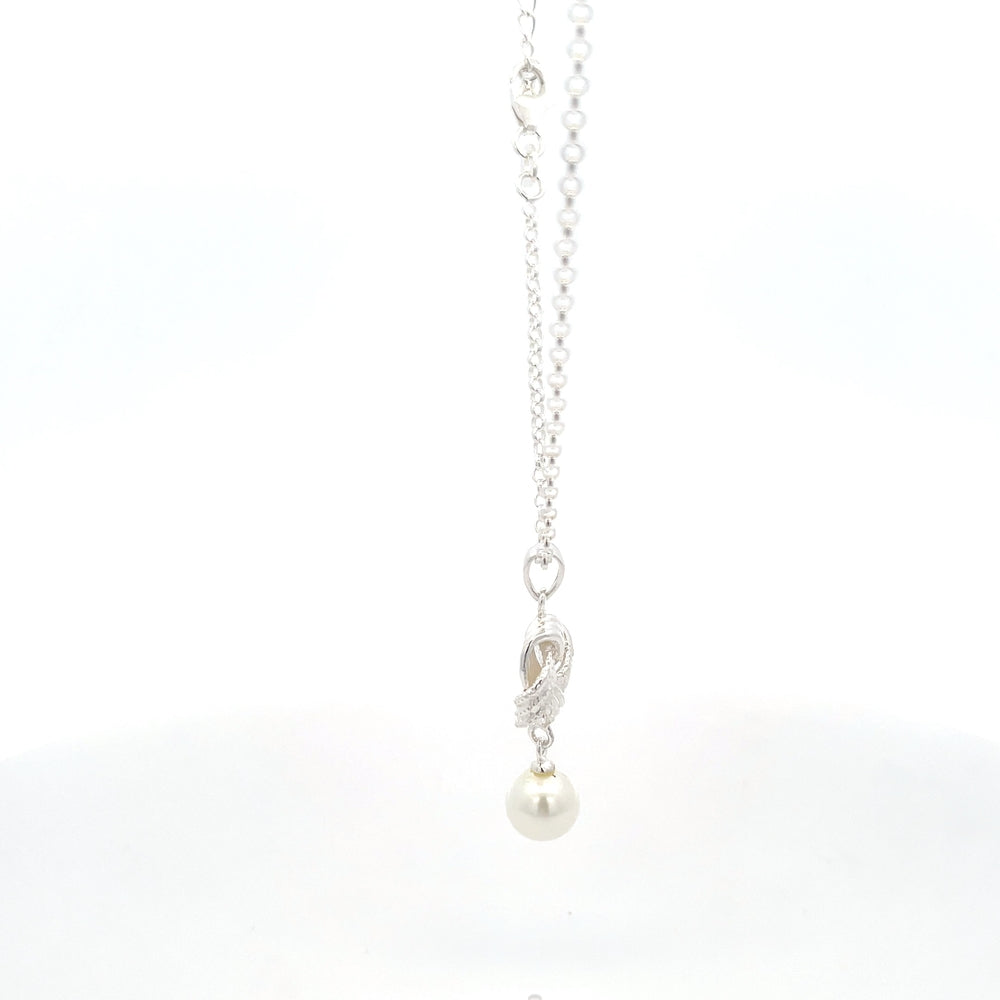 Halskette aus 925er Sterlingsilber mit Perlenanhänger