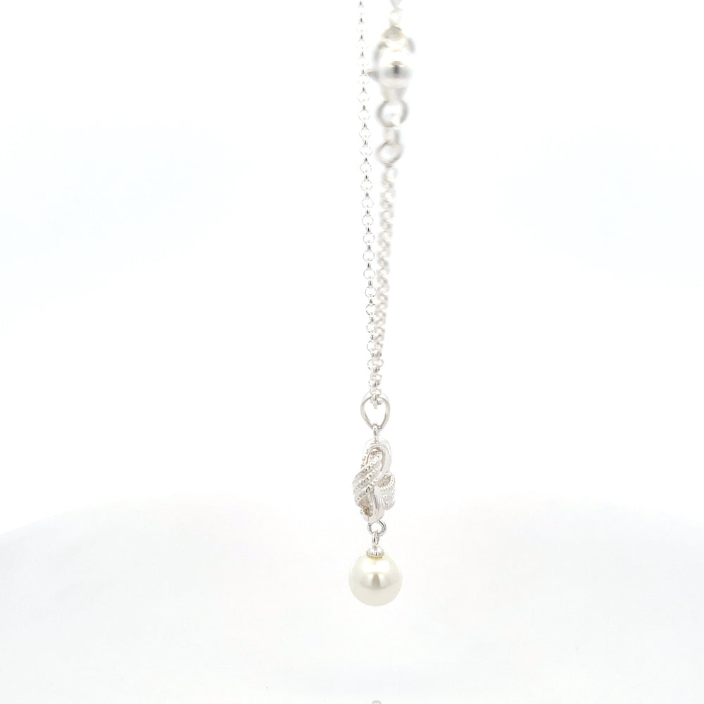 Halskette aus 925er Sterlingsilber mit Perlenanhänger