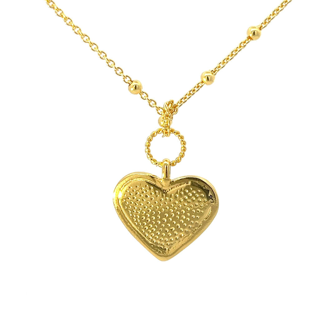 Halskette aus 925er Sterlingsilber, 14 Karat vergoldet, mit Herzanhänger