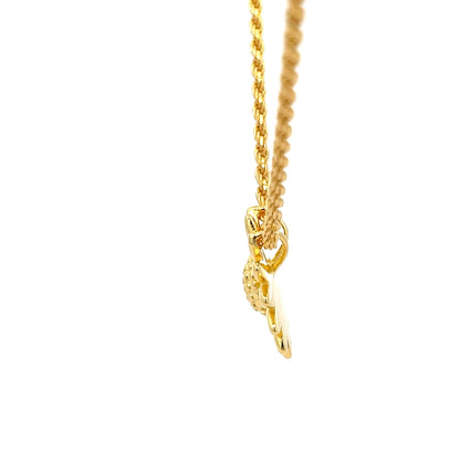 Halskette aus 925er Sterlingsilber, 14 Karat vergoldet, mit floralem Anhänger