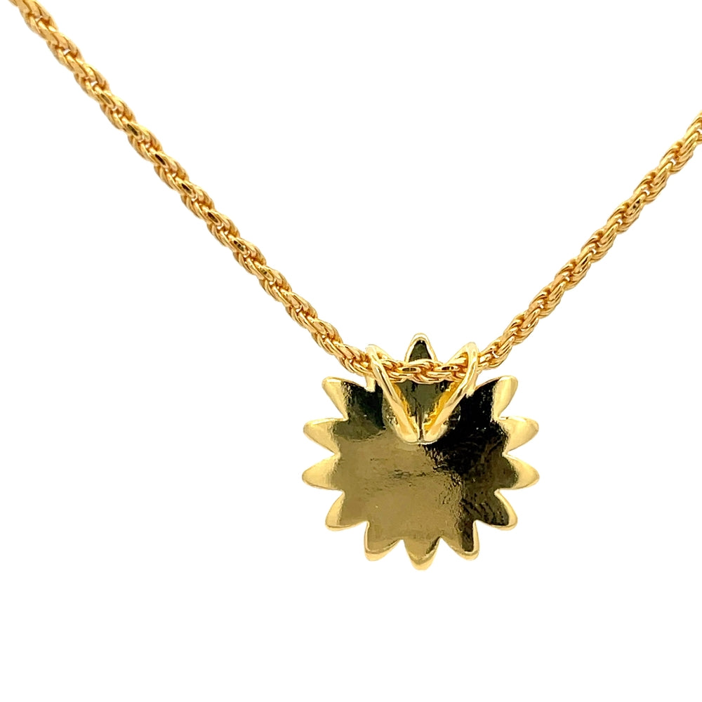 Halskette aus 925er Sterlingsilber, 14 Karat vergoldet, mit floralem Anhänger