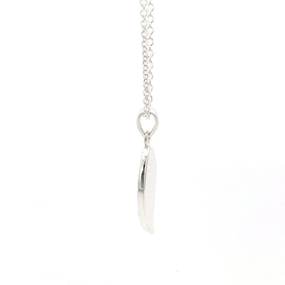 Halskette aus 925er Silber mit blauem Blattanhänger