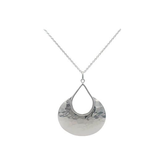 Halskette mit gehämmertem Anhänger „Eclipse“ aus 925er Silber