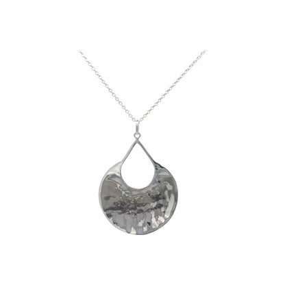 925 Silver Eclipse Hammered Pendant Necklace