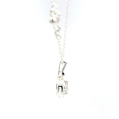 Halskette mit funkelndem Halo-Anhänger aus 925er Silber